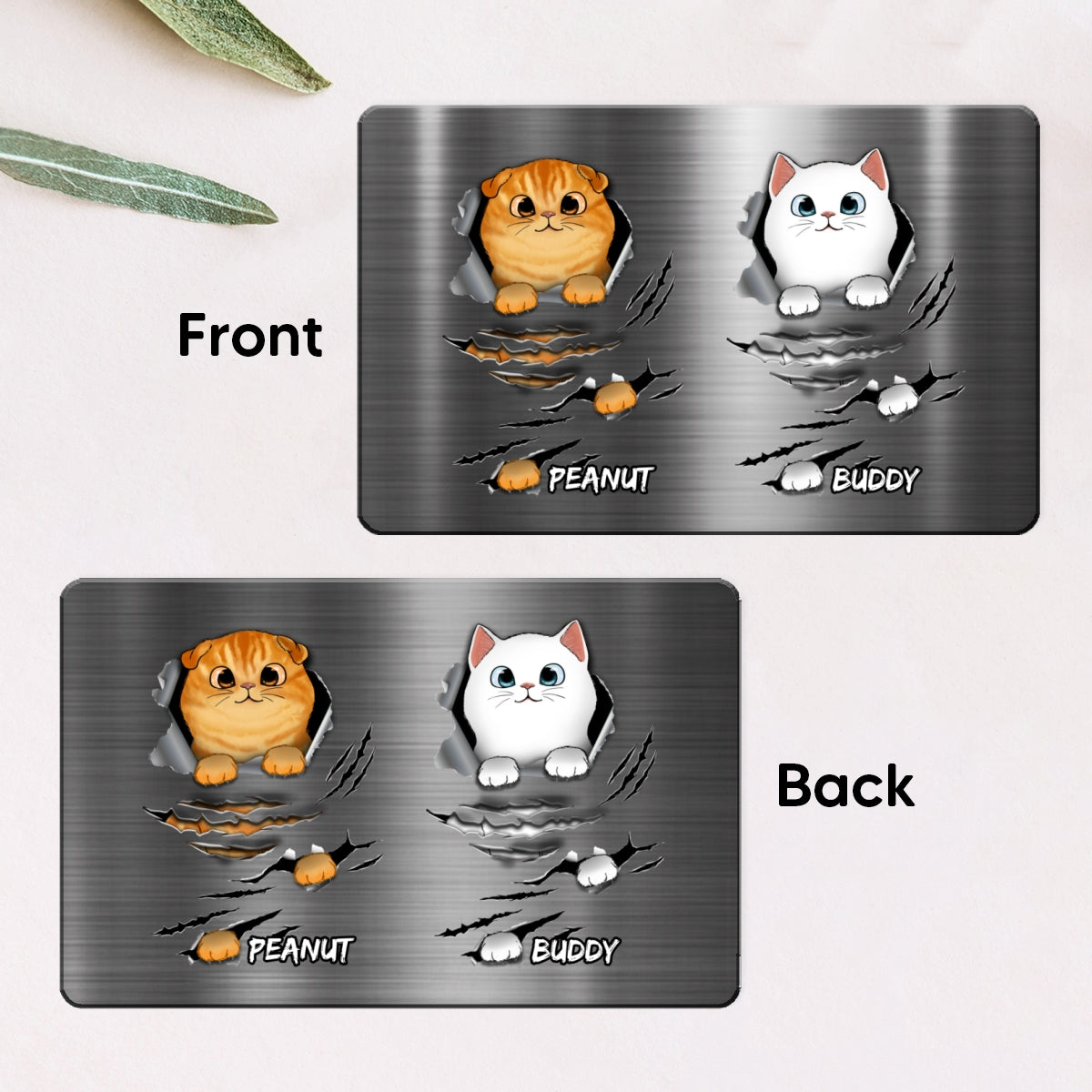 Cats Metal Scratch Personalized Metal Wallet Card