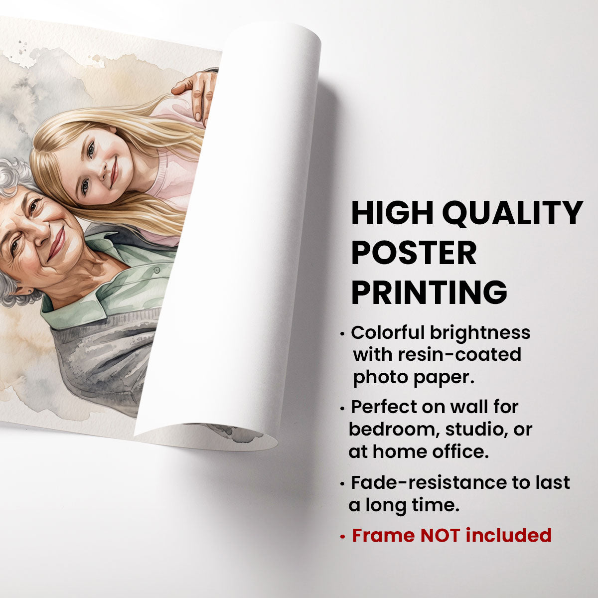 Add Deceased Loved One to Photo, Merge Multiple Pictures - Personalized Poster - Custom Family Memorial Portrait, Sympathy Gift