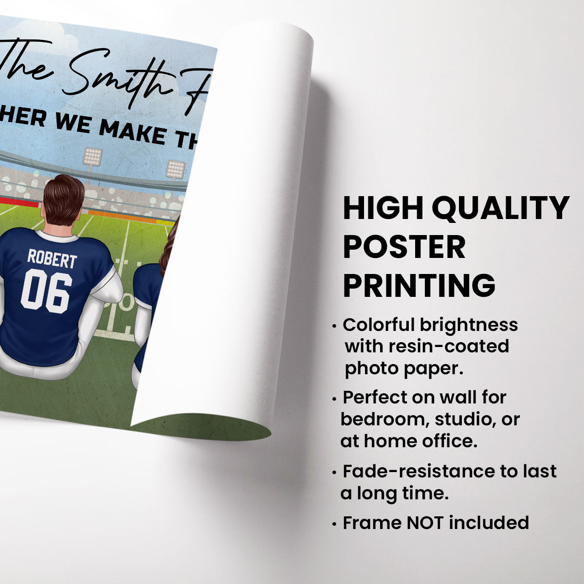 American Football Family Personalized Poster, Unique and Meaningful Family Gift For Your Loved Ones