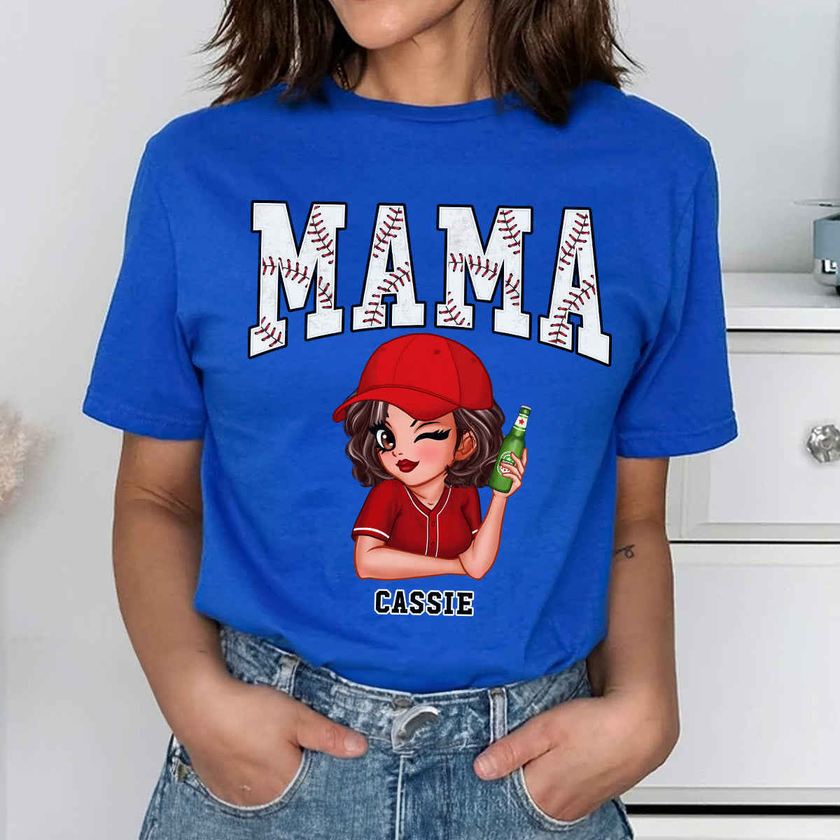 Baseball Softball Mama Personalized Shirt, Gift for Baseball Mom