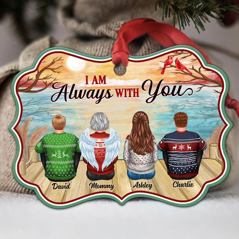 Reflected Lake Family Sitting Memorial Remembrance Personalized Christmas Ornament