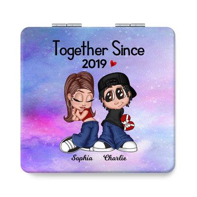 Y2K Couple Together Since Personalized Square Compact Mirror