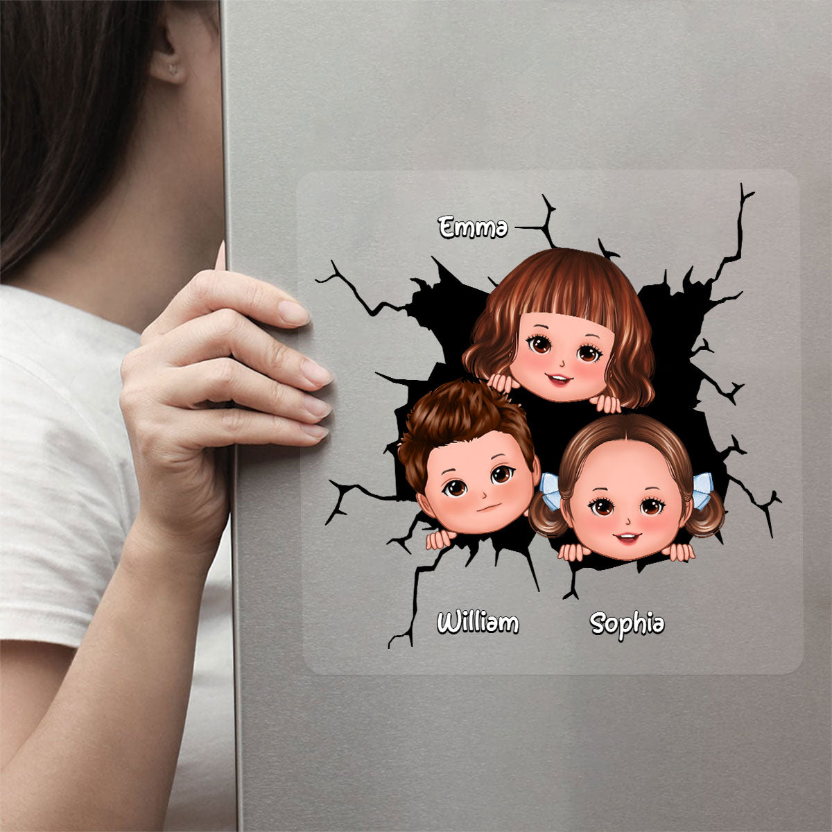 Cute Kids Decor On Car Fridge Window Personalized Decal