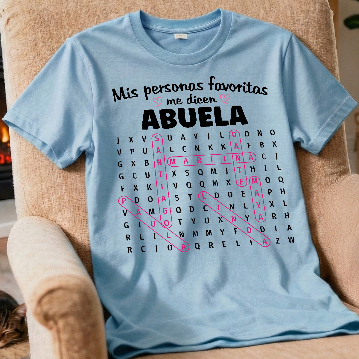 My Favorite People Call Me Abuela Word Search Puzzle - Personalized Shirt - Gift For Spanish Grandma