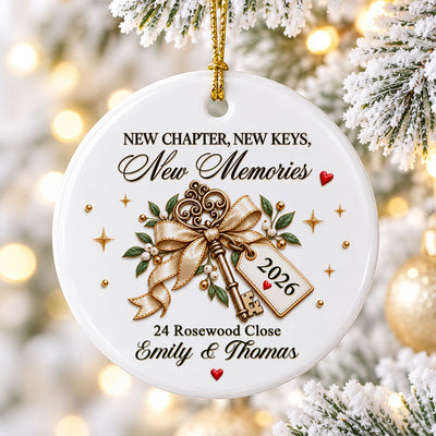 Trending New Home - Personalized Ceramic Ornament - New House Congratulations, Christmas Keepsake For Friends, Family