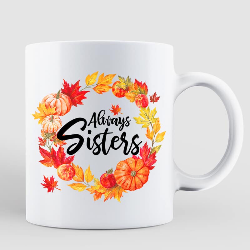 Fall Season Wreath Pretty Girls Personalized Mug