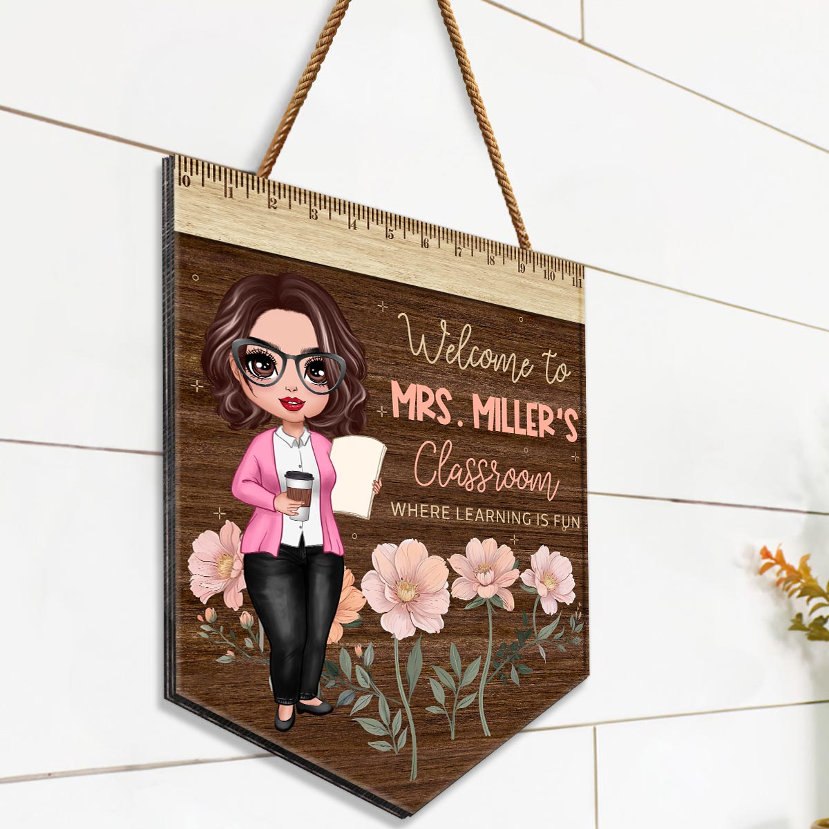 Classroom Where Learning Is Fun Gift For Teacher Personalized Wood Sign