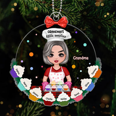 Grandma Mom Christmas Baking Cookies Personalized Acrylic Ornament