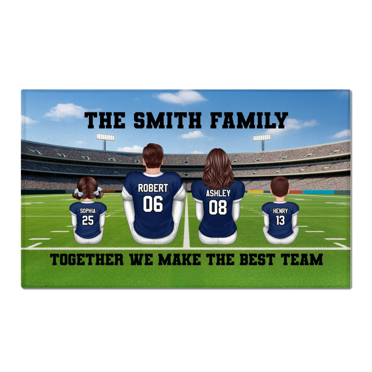 American Football Team Family Football Season Personalized Doormat