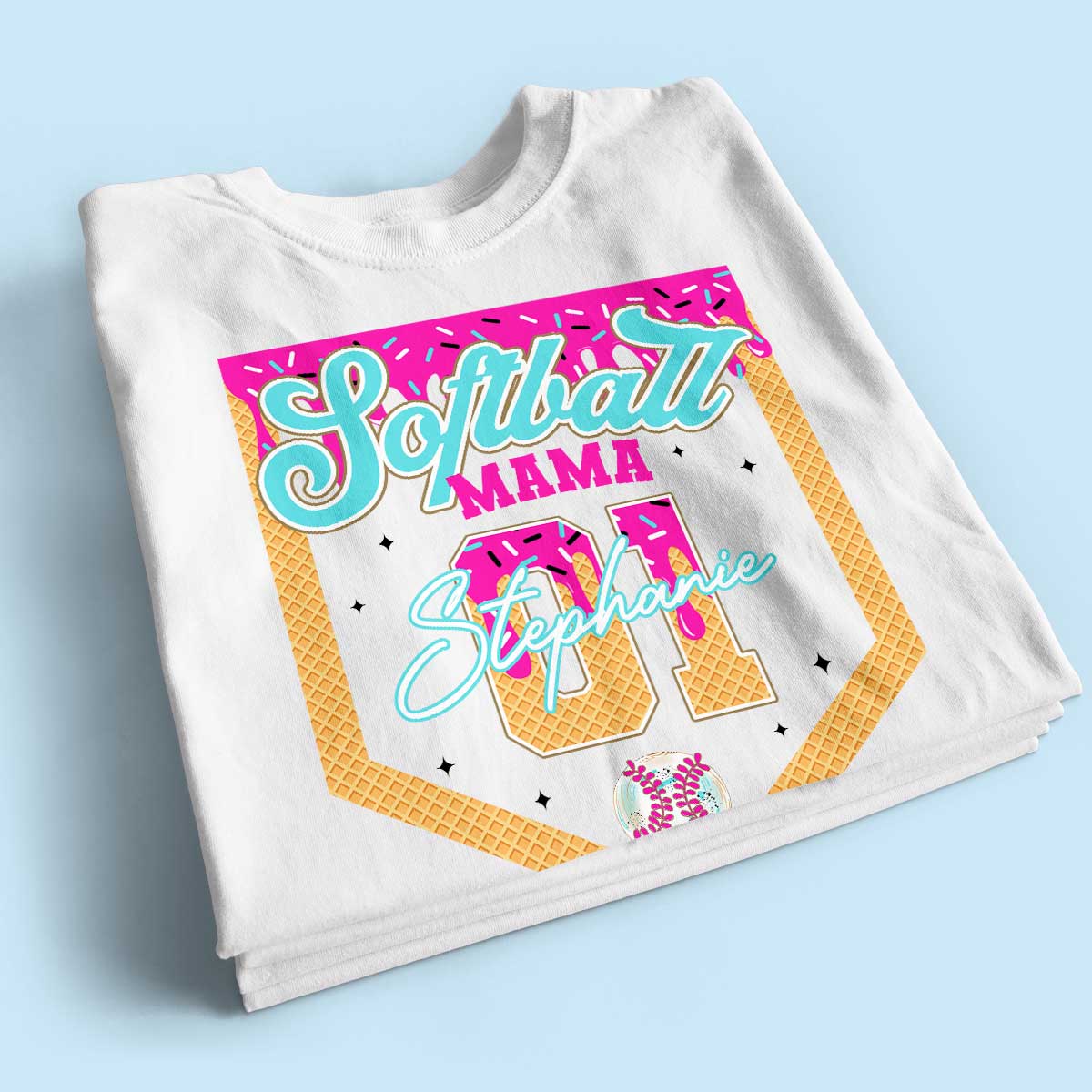 Baseball Softball Mom Ice Cream Drip Personalized Shirt, Gift for Moms
