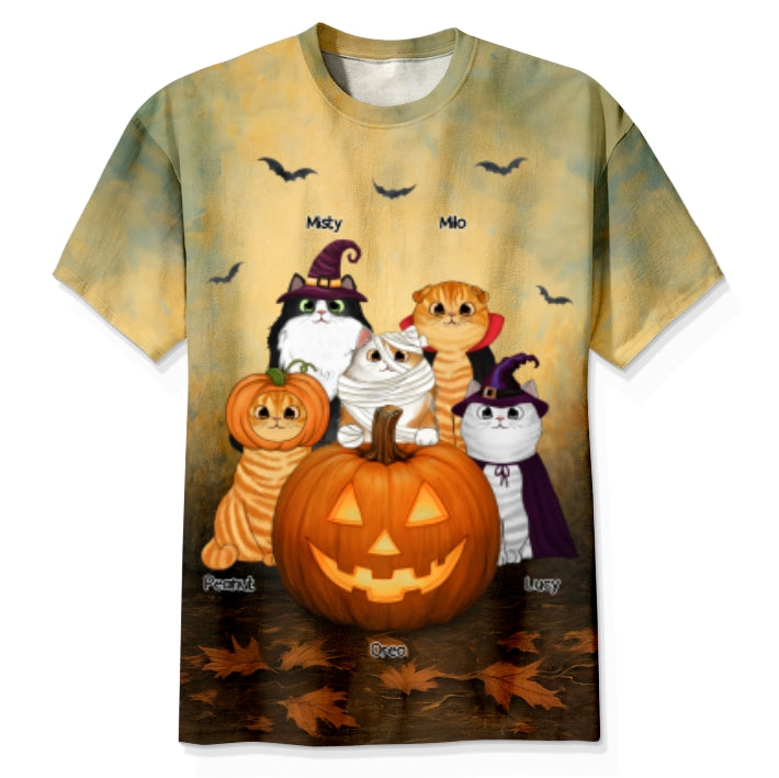 Halloween Cats Pumpkin Personalized 3D Shirt