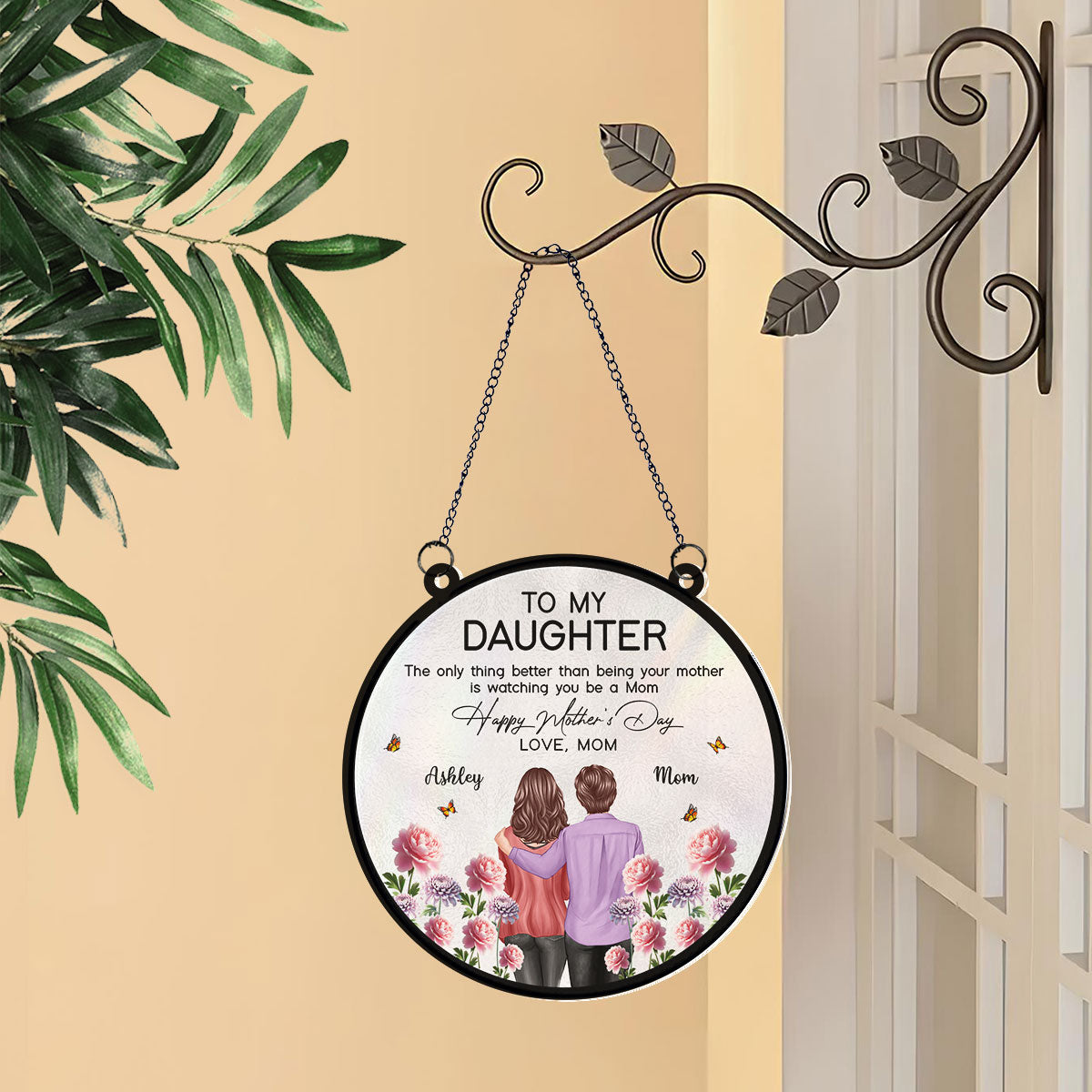 To My Daughter From Mom Happy Mother's Day Birth Flower Personalized Suncatcher, Gift For Daughter