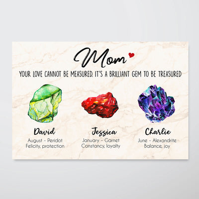 Birthstones Gemstones Family Gift For Mom Personalized Poster
