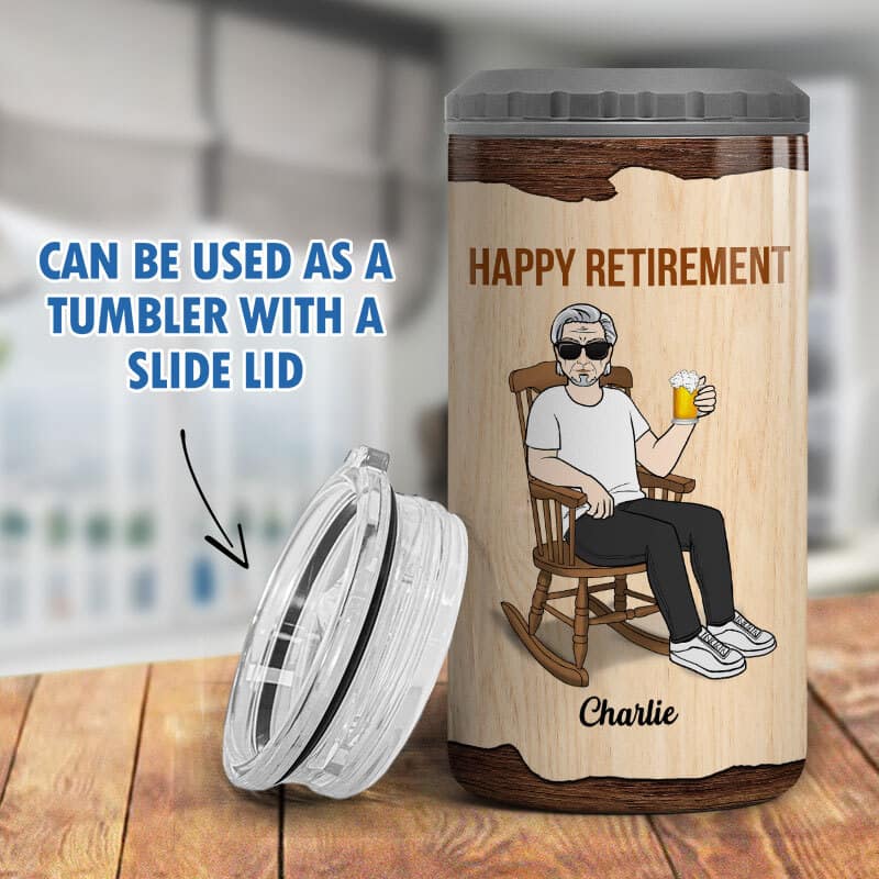 Cheers & Beers To Years Birthday Gift Retirement Gift Personalized Tumbler 4 In 1 Can Cooler