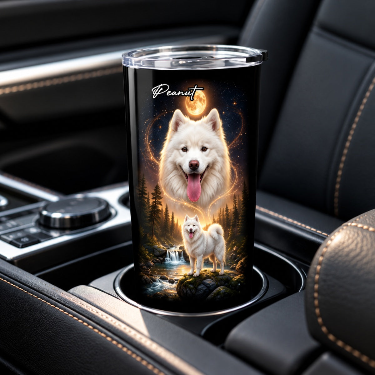 Dog Howling to the Moon - Personalized Tumbler - Gift for Dog, Cat Lovers, Pet Memorial Gift