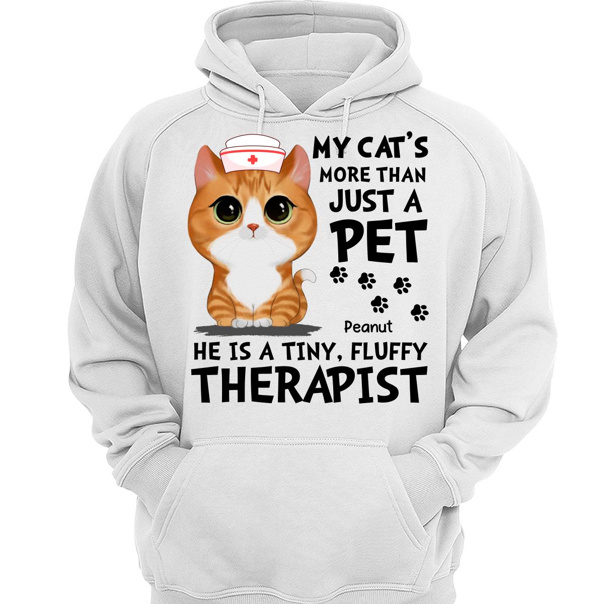 Cats Are My Therapists Cute Watercolor Cat Personalized Shirt