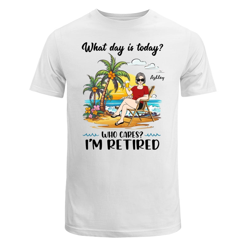 Summer Beach Landscape What Day Is Today I‘m Retired Woman Personalized Shirt