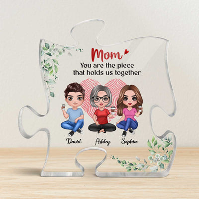 Mom The Piece Holds Us Together Personalized Acrylic Puzzle Plaque Mother‘s Day Gift For Mom