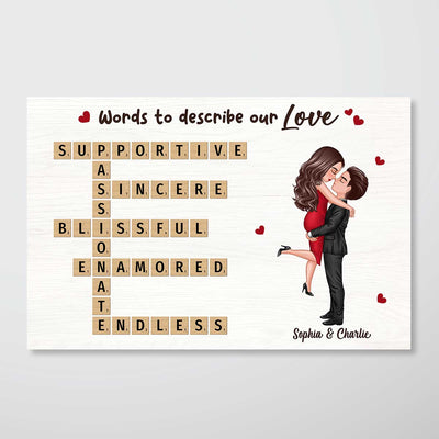 Words To Describe Our Love Coupe Hugging Kissing Crossword Puzzle Create Your Own Unique Gift Personalized Horizontal Poster