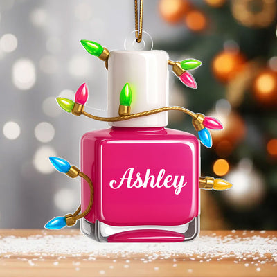 Custom Nail Polish Beauty Artist - Personalized Acrylic Ornament