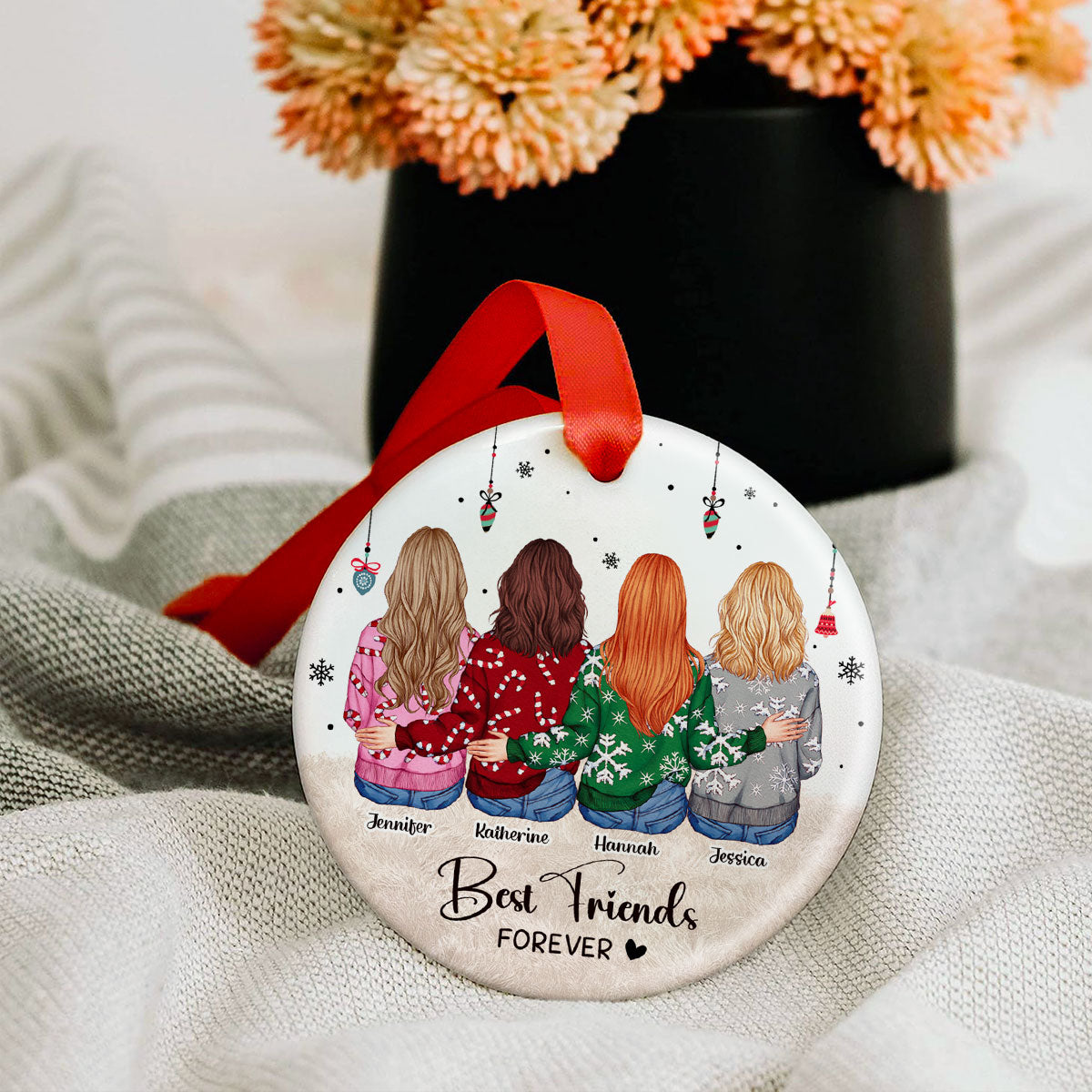 Personalized Best Friends Ornament Gift, Personalized Friendship Gift, Soul Sister Christmas Gift for Best Friend, Long Distance Friendship Gift