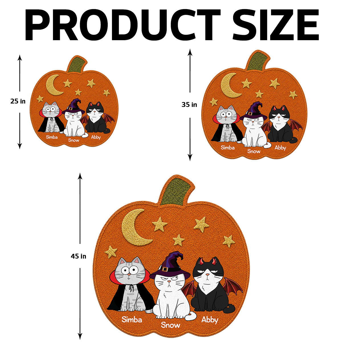 Halloween Pumpkin Cats Welcome - Personalized Doormat - Halloween Gift For Cat Lovers, Halloween Decoration