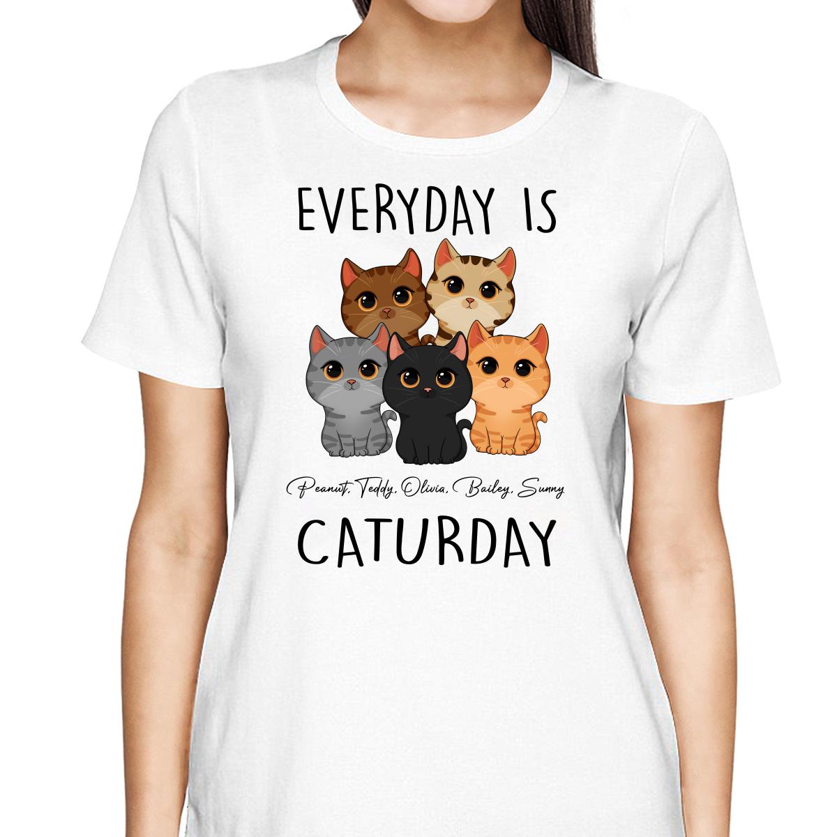 Everyday Is Caturday Cute Cats Vector Personalized Shirt