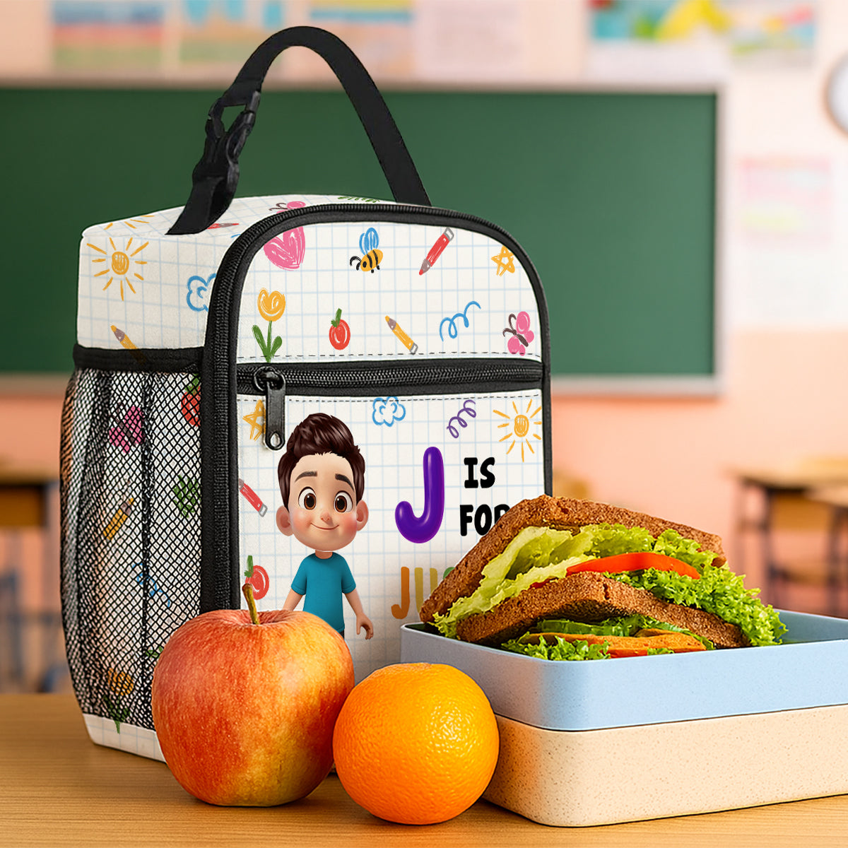 School Kid's Name Personalized Insulated Kid Lunch Bag, Back To School gift