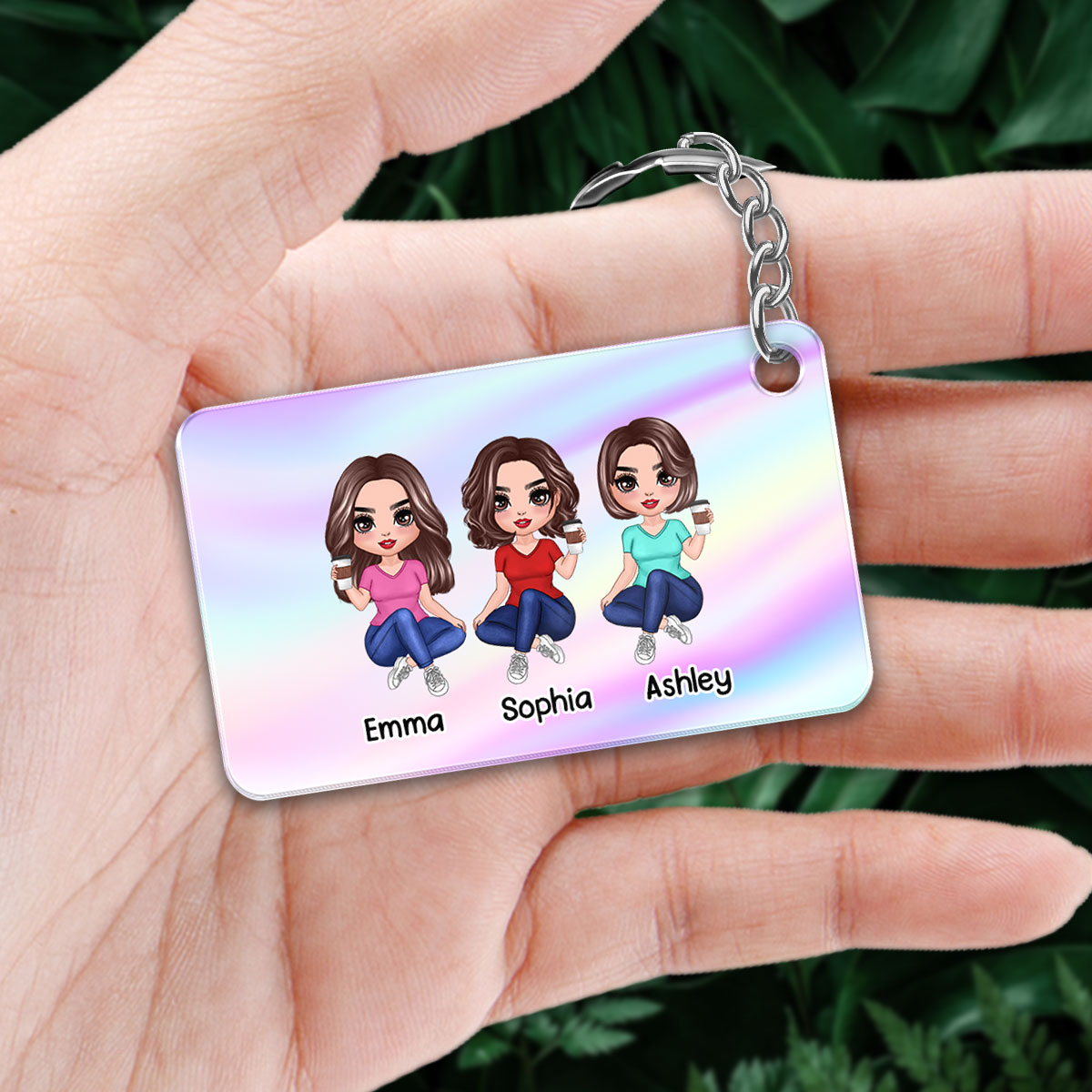 Our Friendship Is A True Blessing Pretty Doll Women Besties Sisters Personalized Acrylic Keychain