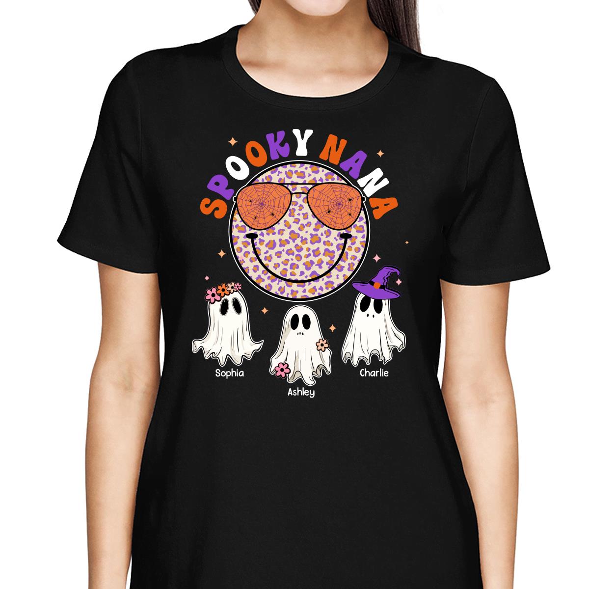 Halloween Spooky Grandma Mom Smiley Face Personalized Shirt
