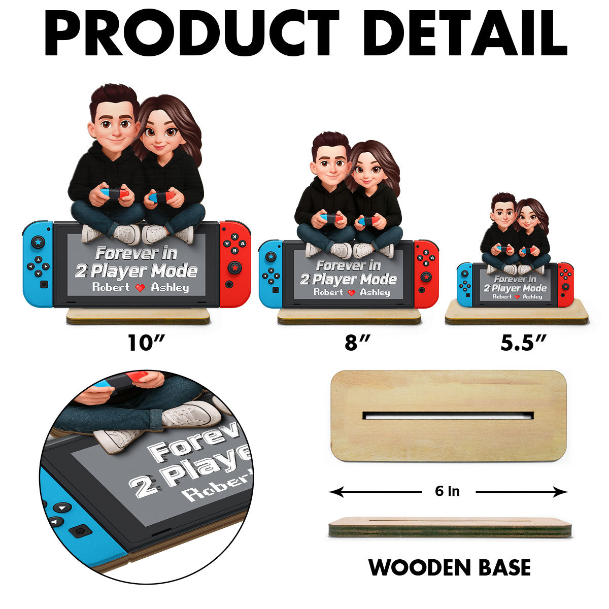 Forever In 2 Player Mode Gaming Couple - Personalized 2-Layered Wooden Plaque - Heartfelt Anniversary Gift For Gamers, For Him, For Her