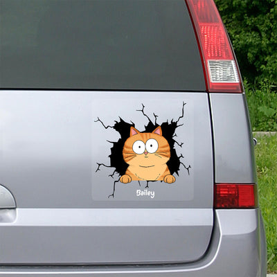 Funny Cats Personalized Decal, Gift For Cat Lovers