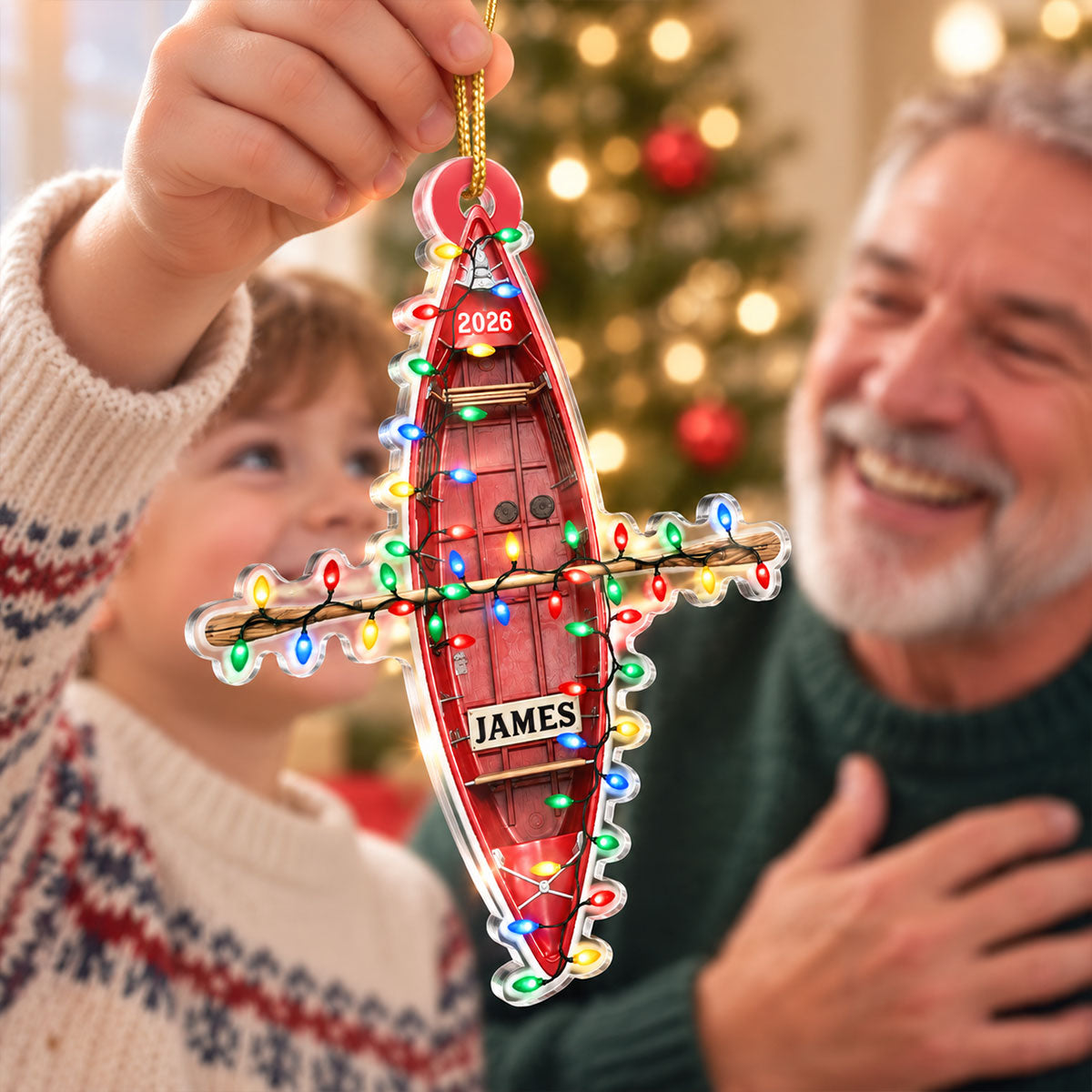 Custom Name Boat - Personalized Acrylic Ornament, Christmas Tree Hanging Decor, 2D Flat Ornament, Sailing Boat