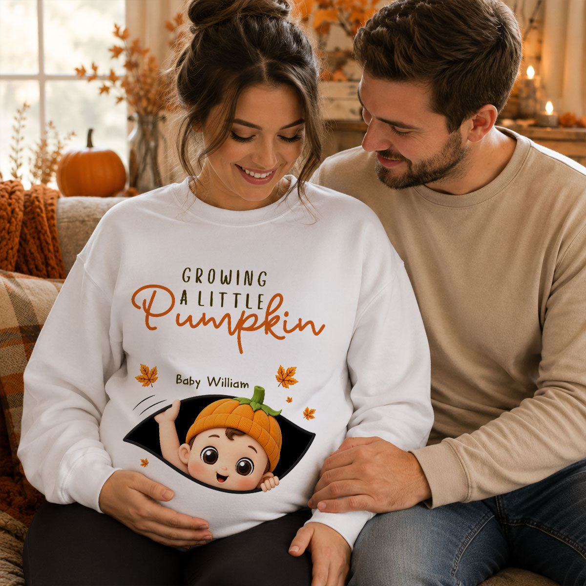 Trending Baby Pumpkin - Personalized Shirt - Fall Season Gift For Wife, Daughter - Pregnancy Announcement