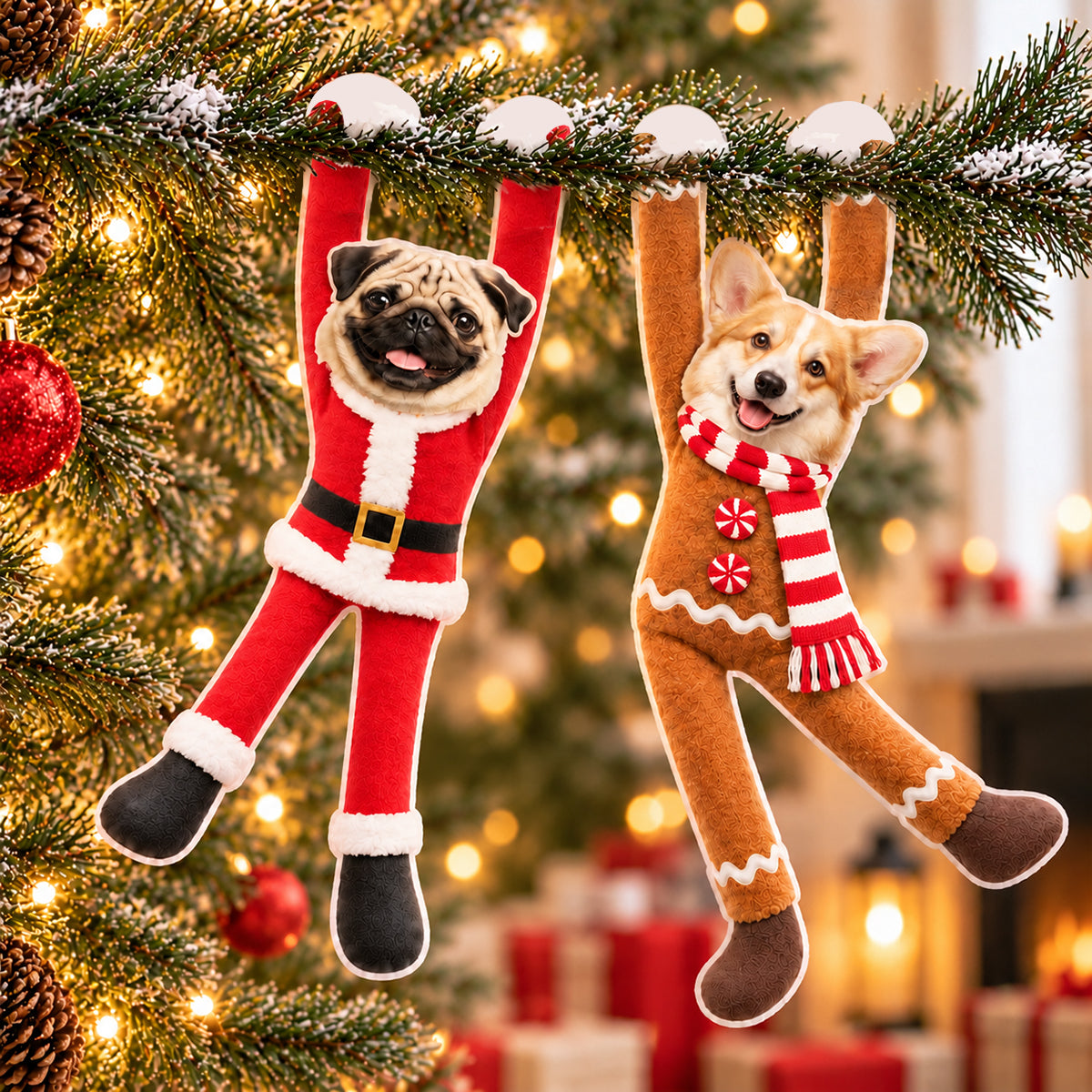 Custom Pet Christmas Plush Doll from Photo - Personalized Poseable Doll, Bendable Pet Stuffed Toy, Christmas Gift for Dog Cat Lovers
