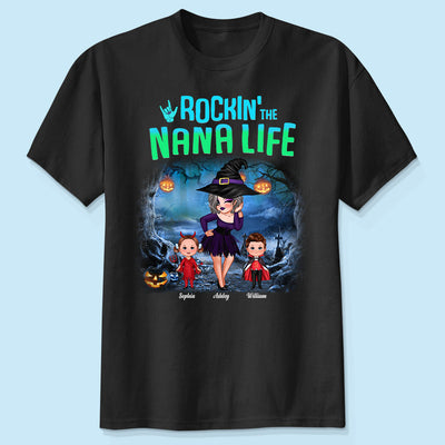 Night Halloween Rockin‘ Grandma Personalized Shirt