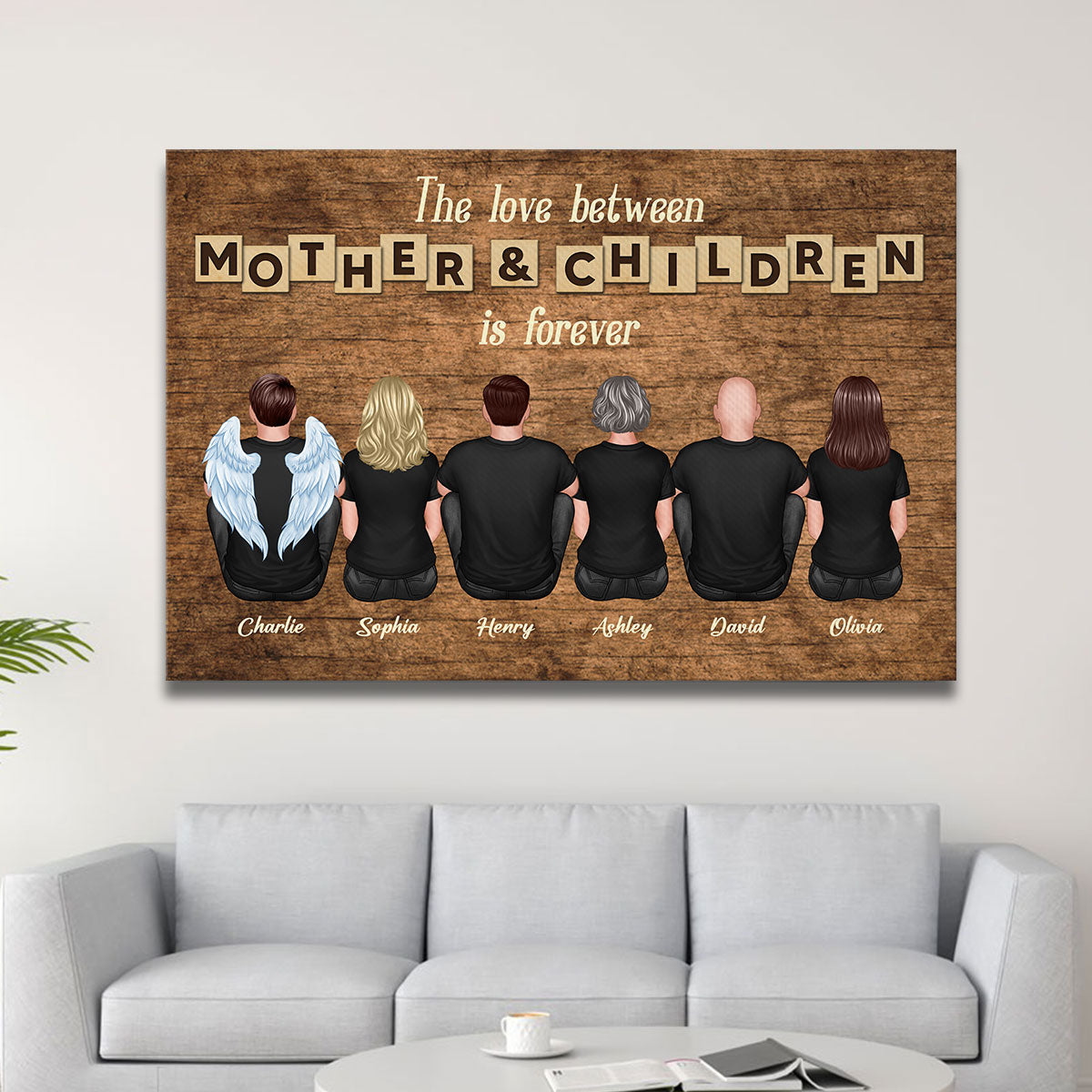 The Love Between Mother & Daughters Sons Is Forever Personalized Wrapped Canvas, Heartfelt Gift For Mom