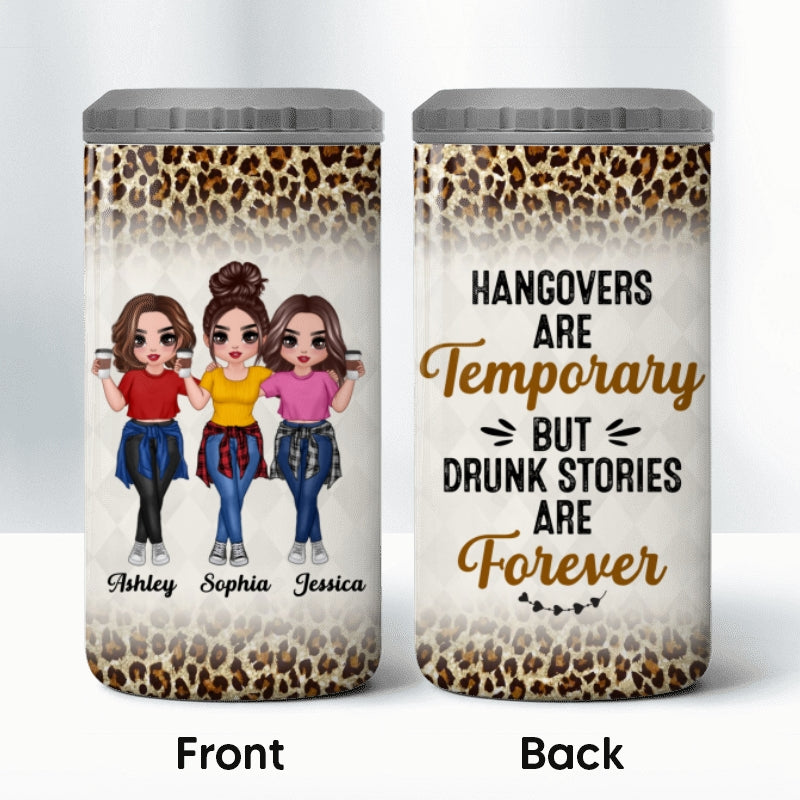 Doll Besties Leopard Another Year Of Bonding Personalized 4 In 1 Can Cooler