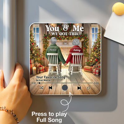 Couple Growing Old Together Christmas - Personalized Music Fridge Magnet - Christmas Gift For Couple