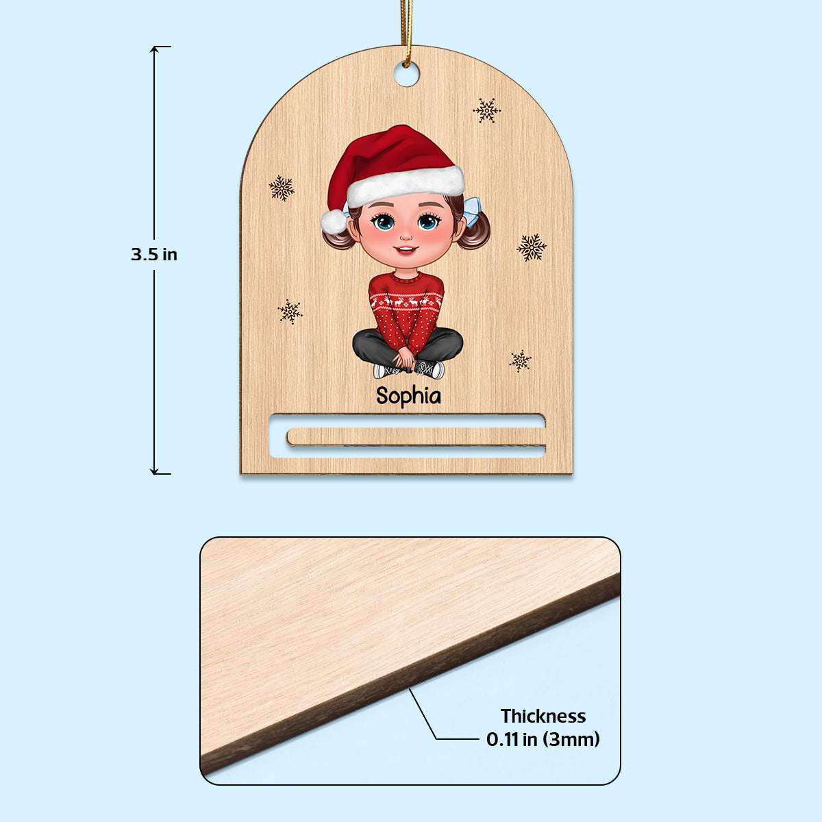 Christmas Gift For Family Member Personalized Wooden Money Holder Ornament