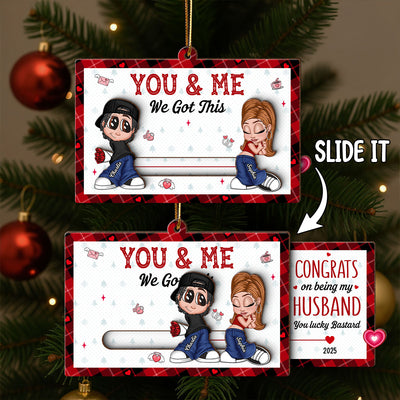 Y2K Couple Personalized Slider Ornament, Christmas Gift for Him for Her