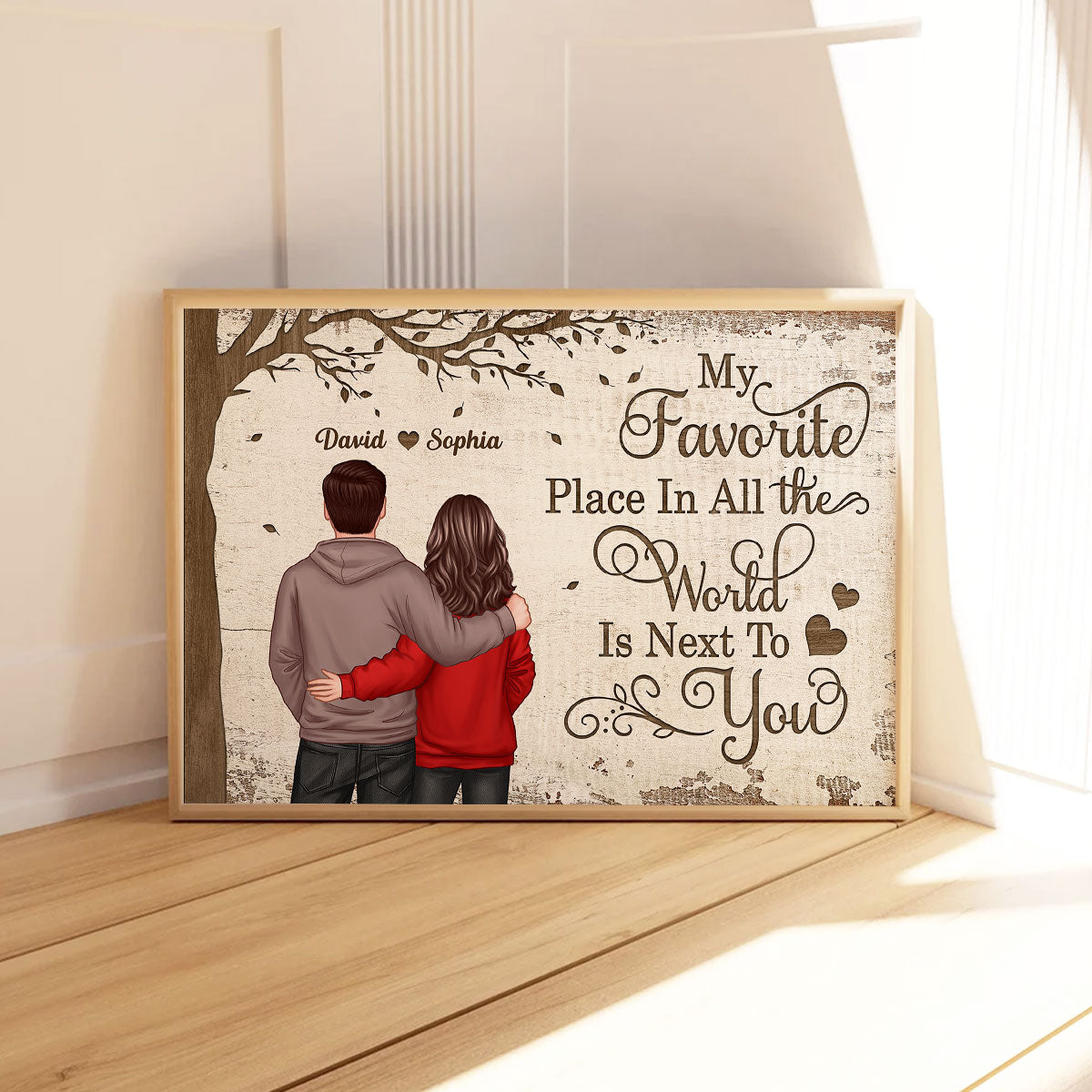 Favorite Place In The World Couple Back View - Personalized Poster - Unique Valentine's Day Gift For Him, Gift For Her