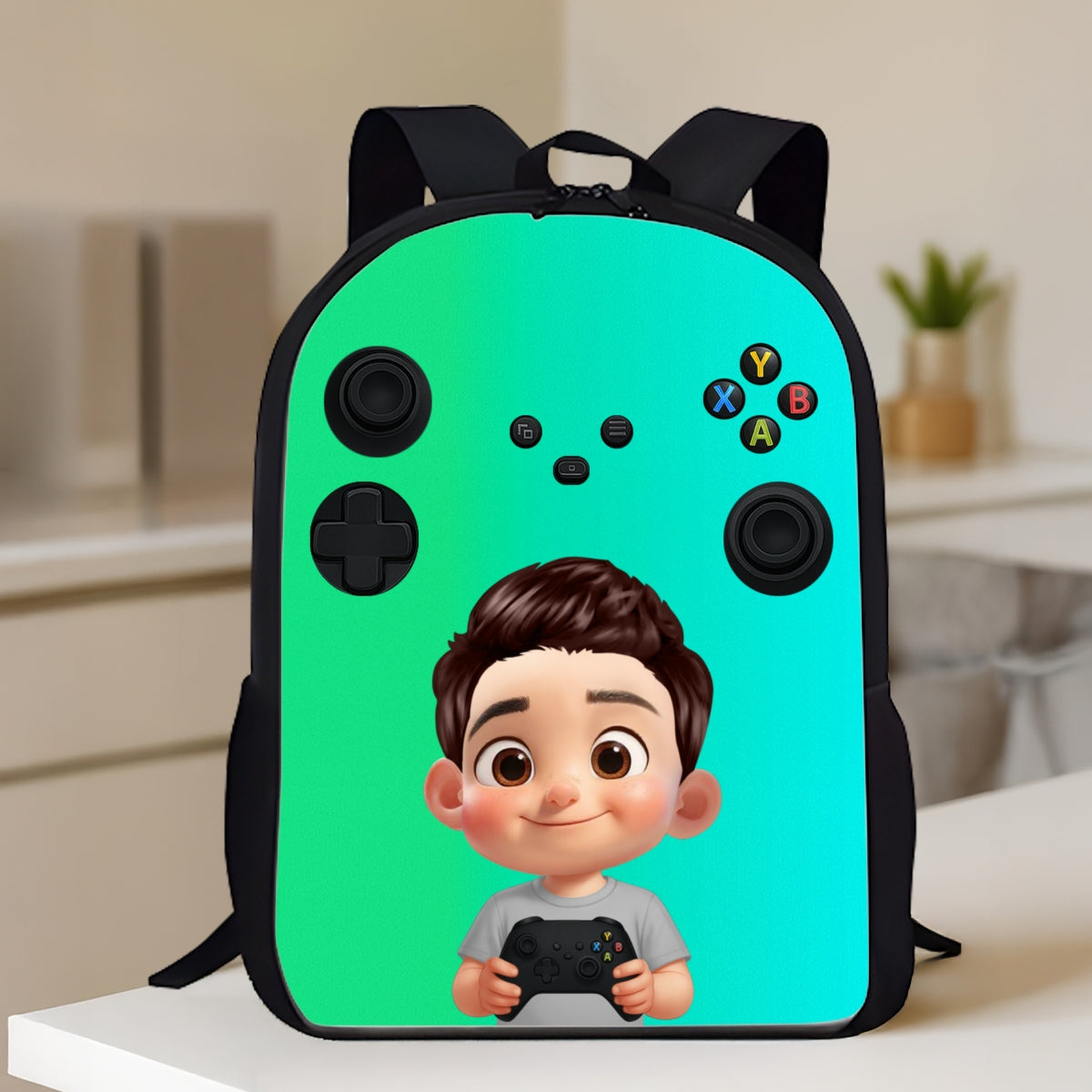 Personalized Gamer Backpack for Boys Girls, Back to School Backpack for Kids (Kid's Name is Optional)