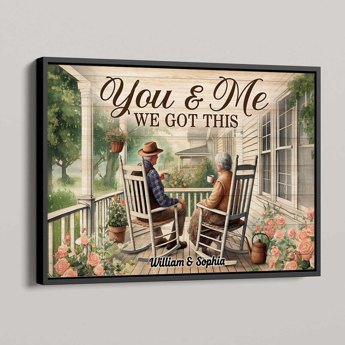 Old Couple Sitting Together On The Porch Personalized Poster, Heartfelt  Gift For Him, For Her, Husband, Wife