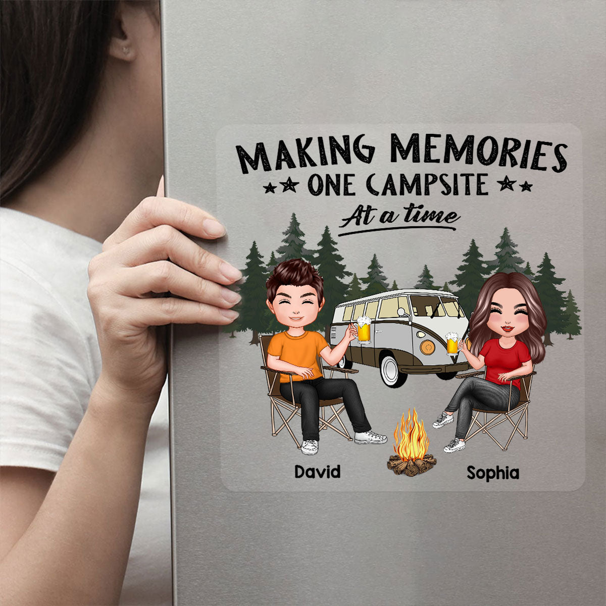 Camping Partners For Life Doll Couple Sitting Personalized RV Decal