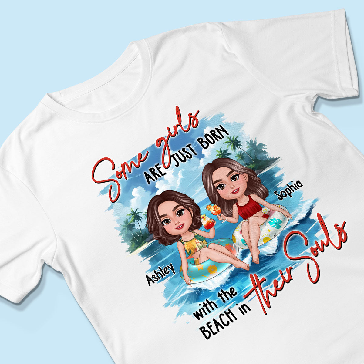 Summer Besties Chillin' On Beach Personalized Shirt