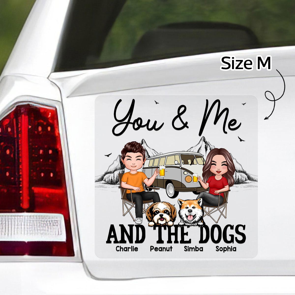 You Me & The Dogs Camping Couple Personalized RV Decal