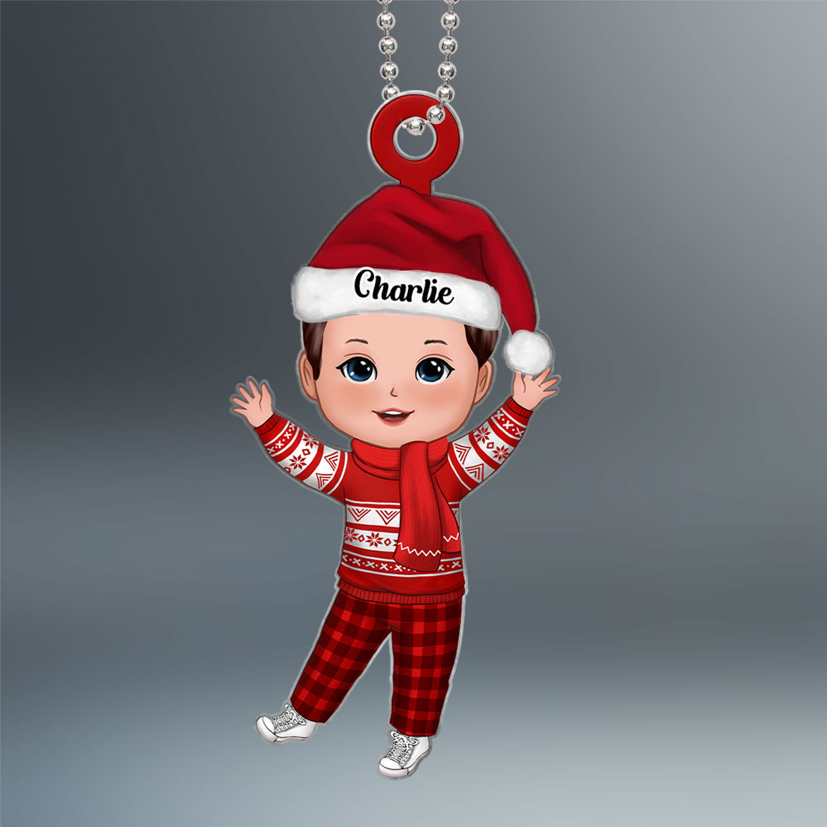 Christmas Happy Doll Family Members Custom Character Personalized Acrylic Ornament