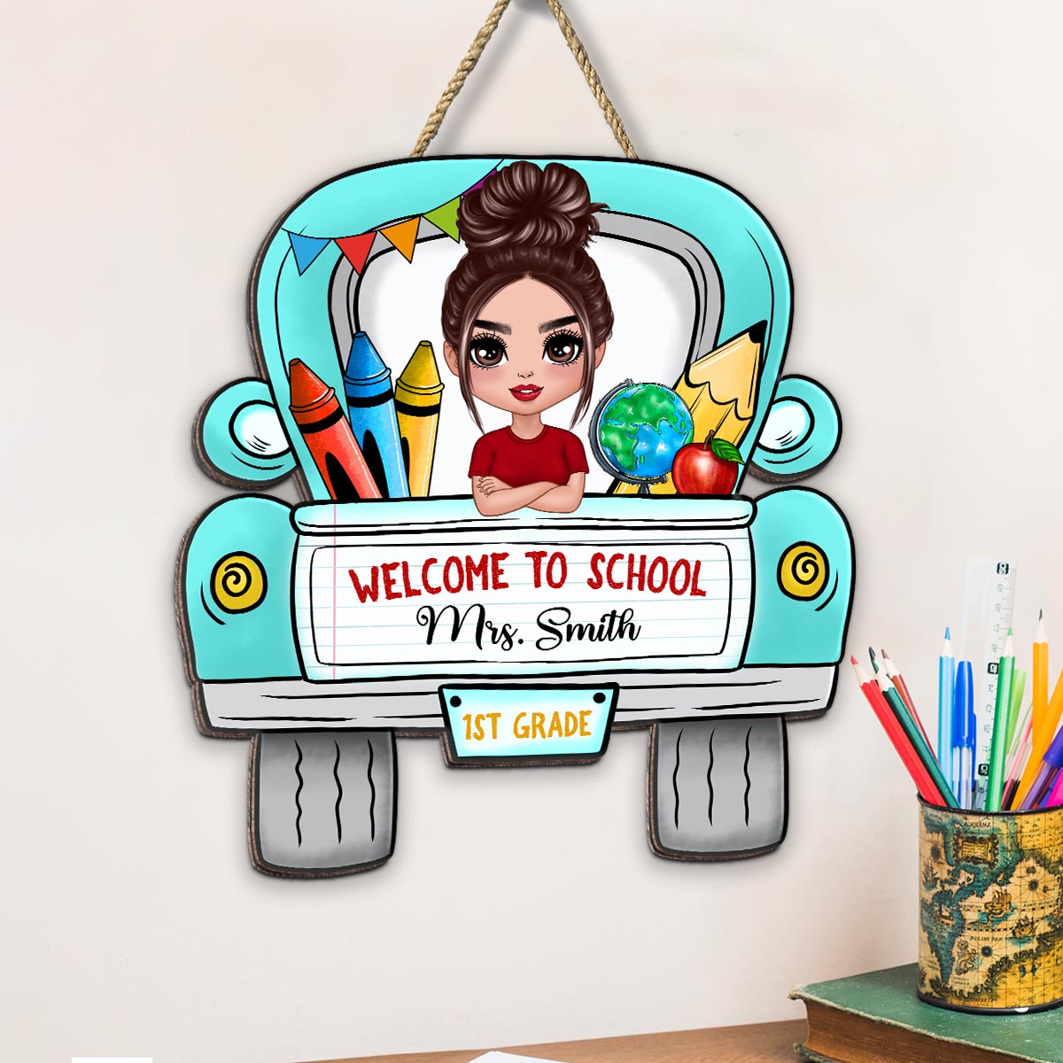 Teacher Truck Welcome Personalized Wood Sign, Teacher Appreciation Gift, Classroom Decor, Welcome Back To School