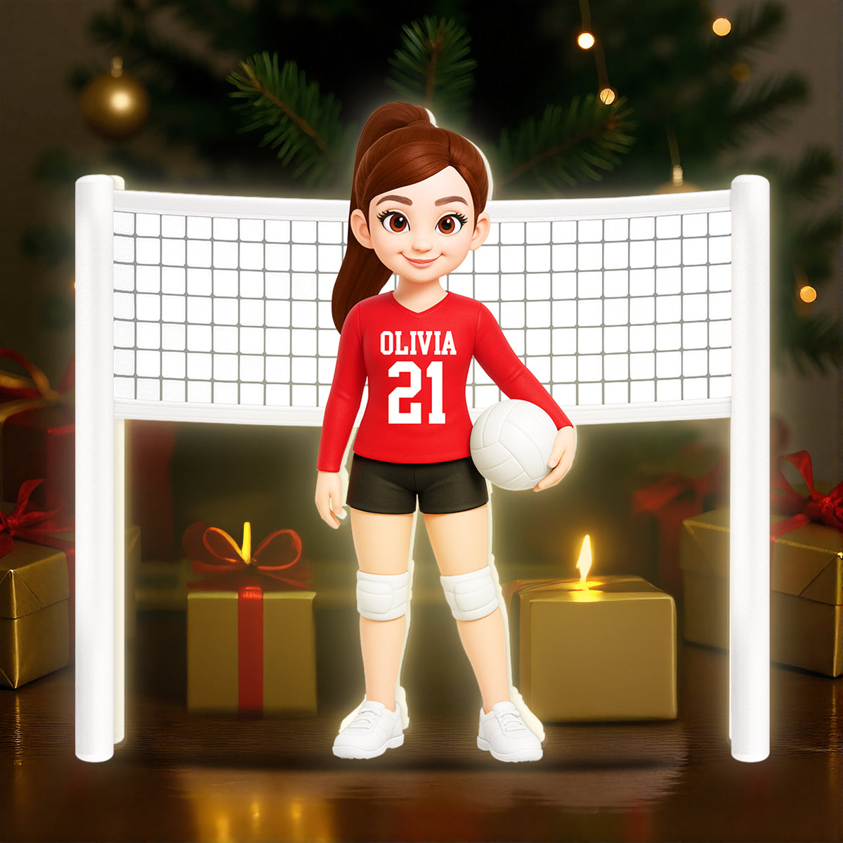 Volleyball Girl 3D Effect - Personalized Light Box - Christmas Gift For Teen Girls